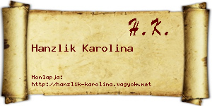 Hanzlik Karolina névjegykártya